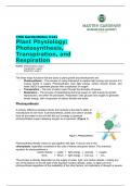 Plant Physiology: Photosynthesis, Transpiration, and Respiration