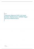 Edexcel GCE In A Level Further Mathematics (9FM0) Paper 3D Pure Mathematics  QUESTION PAPER AND MARK SCHEEME FOR JUNE 2023