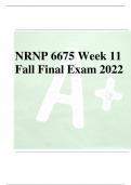 NRNP 6675 Week 11 Fall Final Exam 2022