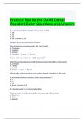 Practice Test for the DANB Dental Assistant Exam Questions and Answers 100% correct