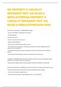 GA PROPERTY & CASUALTY  INSURANCE TEST- GA RULES &  REGULATIONS(GA PROPERTY &  CASUALTY INSURANCE TEST- GA  RULES & REGULATIONS)2023-2024 