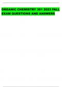 ORGANIC CHEMISTRY 351 2023 FALL EXAM QUESTIONS AND ANSWERS 