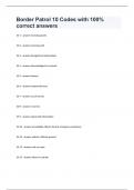 Border Patrol 10 Codes with 100% correct answers