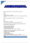 ABR Part 1 Medical Physics Exam Questions and Answers Graded A+