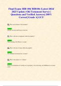 Exam 1,Exam 2 & Final Exam: BIB 106/ BIB106 (Latest 2024/ 2025 Updates STUDY BUNDLE SET) Old Testament Survey | Questions and Verified Answers| 100% Correct| Grade A| GCU
