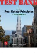 Real Estate Principles A Value Approach 6th Edition by David Ling and Wayne Archer Chapters 1-23 . TEST BANK 