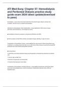 ATI Med-Surg: Chapter 57: Hemodialysis and Peritoneal Dialysis practice study guide exam 2024 latest update(download to pass)