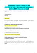 Prophecy Assessments - Core Mandatory Part I Questions and Answers Latest 2022 Already Passed