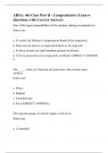 ABSA: 4th Class Part B - Comprehensive Exam 4 Questions with Correct Answers