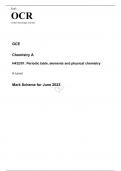 OCR A Level Chemistry A H432/01 JUNE 2023 MARK SCHEME > Periodic table, elements and physical chemistry