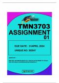 TMN3703 ASSIGNMENT 01 DUE 30 APRIL 2024