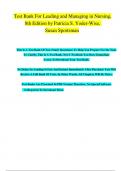 Test Bank For Leading and Managing in Nursing, 8th Edition by Patricia S. Yoder-Wise, Susan Sportsman Chapter 1 - 30 | 100 % Verified