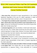 WGU C963 American Politics And The US Constitution Questions and Answers 2022/2023| 100% Correct Verified Answers