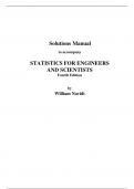 SOLUTION MANUAL TO ACCOMPANY  STATISTICS FOR ENGINEERS AND SCIENTISTS Fourth Edition by William Navidi latest edition 2024 