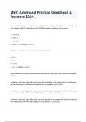 Math Advanced Practice Questions & Answers 2024.