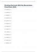 Dividing Decimals With No Remainders Final Exam 2024.