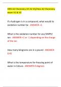 HESI A2 Chemistry (V1 & V2)/Hesi A2 Chemistry  exam V1 & V2 