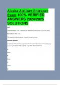 Alaska Airlines Entrance Exam 100% VERIFIED  ANSWERS 2024/2025  SOLUTIONS