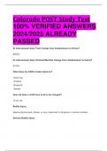 BEST ANSWERS Colorado POST Study Test 100% VERIFIED ANSWERS  2024/2025 ALREADY  PASSED