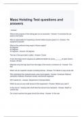 Mass Hoisting Test questions and answers