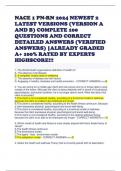 NACE 1 PN-RN 2024 NEWEST 2 LATEST VERSIONS (VERSION A AND B) COMPLETE 100 QUESTIONS AND CORRECT DETAILED ANSWERS (VERIFIED ANSWERS) |ALREADY GRADED A+ 100% RATED BY EXPERTS HIGHSCORE!!! 