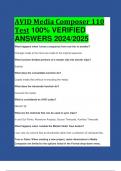 BEST REVIEW AVID Media Composer 110 Test 100% VERIFIED  ANSWERS 2024/2025