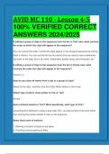 BEST REVIEW AVID MC 110 - Lesson 4-5 100% VERIFIED CORRECT  ANSWERS 2024/2025