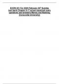 ECON 331 For 2024 February 25th Sunday test bank Chapter 8-17 actual expected exam questions and answers Money and Banking (Concordia University)