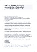 68W - LPC exam Medication Administration (Medication Administration) Qs & As!!!