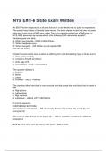 NYS EMT-B State Exam Written Questions and Answers 2024( A+ GRADED 100% VERIFIED).