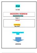 AQA  GCSE  MODERN HEBREW  Foundation Tier  Paper 1  8678/LF  Listening