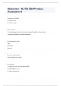 Abdomen - NURS 190 Physical Assessment Exam Questions 2024.