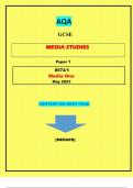 AQA  GCSE  MEDIA STUDIES   Paper 1  8572/1  Media One[QUESTIONS & MARKING SCHEME]