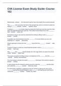 CVA License Exam Study Guide- Course 102 Questions and Answers 2024