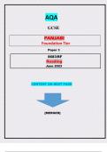 AQA  GCSE  PANJABI  Foundation Tier  Paper 3  8683/RF  Reading|MERGED| GRADED A+|