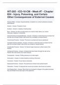 HIT-205 - ICD-10-CM - Week #7 - Chapter #24 - Injury, Poisoning, and Certain Other Consequences of External Causes Exam Questions and Answers