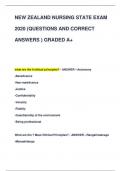 NEW ZEALAND NURSING STATE EXAM  2020 (QUESTIONS AND CORRECT  ANSWERS ) GRADED A+