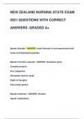 NEW ZEALAND NURSING STATE EXAM 2021 QUESTIONS WITH CORRECT  ANSWERS .GRADED A+