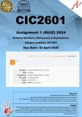 CIC2601 Assignment 1 (QUIZ COMPLETE ANSWERS) 2024 (571307) - DUE 30 April 2024