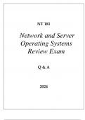 NT 181 NETWORK AND SERVER OPERATING SYSTEMS REVIEW EXAM Q & A 2024.