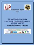 ATI MATERNAL NEWBORN PROCTORED EXAM QUESTIONS AND VERIFIED ANSWER