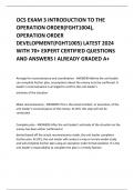 OCS EXAM 3 INTRODUCTION TO THE  OPERATION ORDER(FGHT1004),  OPERATION ORDER  DEVELOPMENT(FGHT1005) LATEST 2024  WITH 70+ EXPERT CERTIFIED QUESTIONS AND ANSWERS I ALREADY GRADED A+   