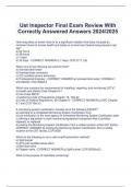 Ust Inspector Final Exam Review With  Correctly Answered Answers 2024/2025