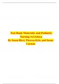 Test Bank Maternity and Pediatric Nursing 3rd Edition By Susan Ricci, Theresa Kyle, and Susan Carman   