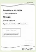 RRLLB81 LLB Research Report Department of Criminal and Procedural Law