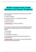 IAHSS Complete Study Guide| Questions and Answers Graded A+