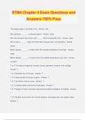 STNA Chapter 4 Exam Questions and Answers 100% Pass