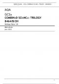 AQA GCSE COMBINED SCIENCE: TRILOGY 8464/B/2H Biology Paper 2H Mark scheme June 2023