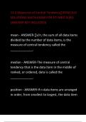 12.2 Measures of Central Tendency∑DOSECALC  SOLUTIONS MATH EXAM FOR ATI MED SURG  (ANSWER KEY INCLUDED