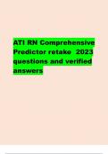 ATI RN Comprehensive Predictor retake 2023 questions and verified answers